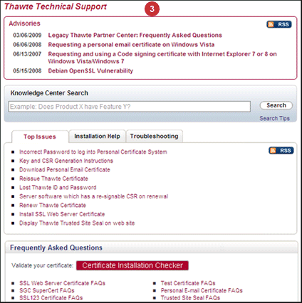 Thawte SSL Certificates Support